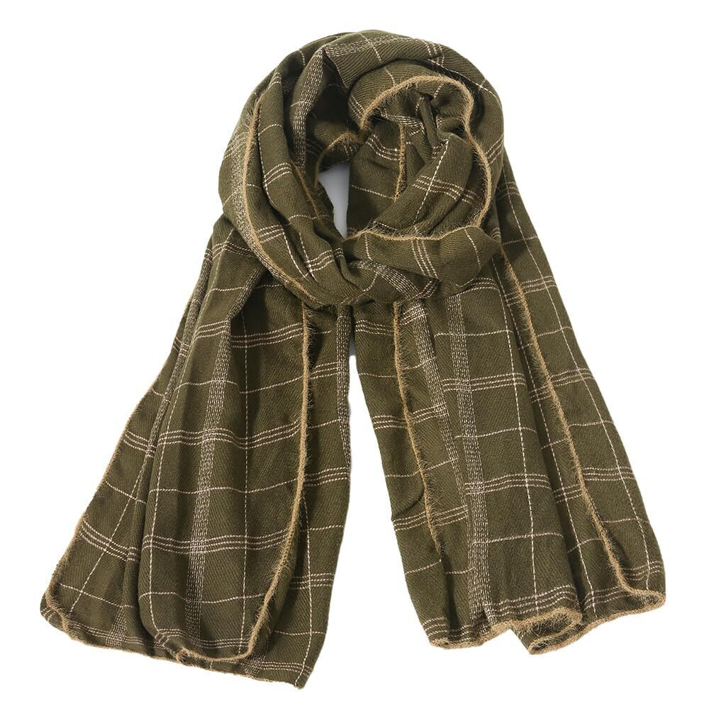 9707 Winter Cashmere Scarf Stripes Warm Soft Scarves with Tassel Luxurious